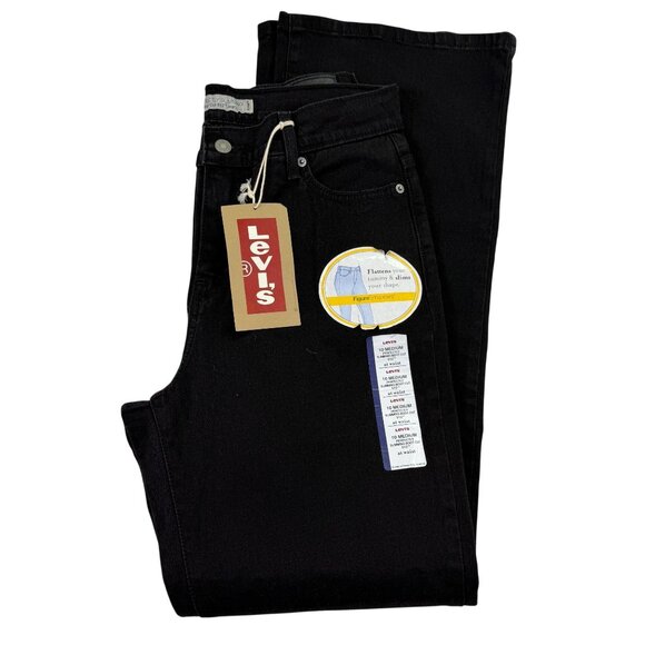 Levis Womens Black Denim Boot Cut 512 Jeans Mid Rise Stretch Sz10 Medium - Picture 7 of 15